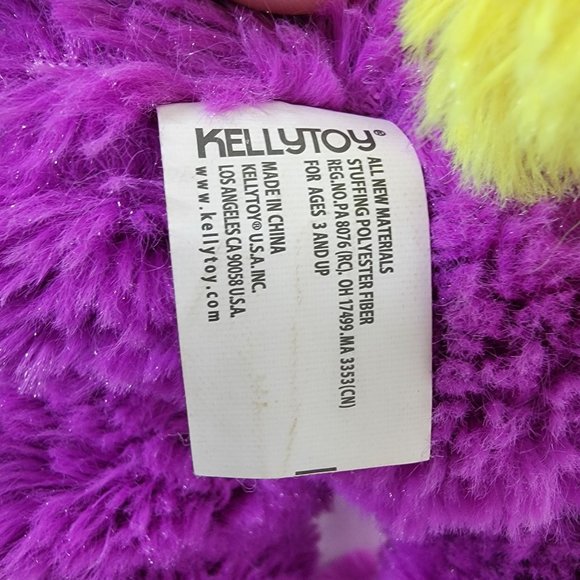 Kellytoy Purple Dog Plush With Yellow Ears 18" Toy - Picture 8 of 9